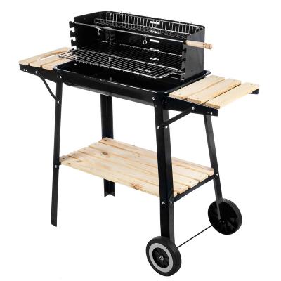 China Easily Assembled Customized with wheels for easy mobile simple barbecue grill with shelf garden outdoor grill for sale