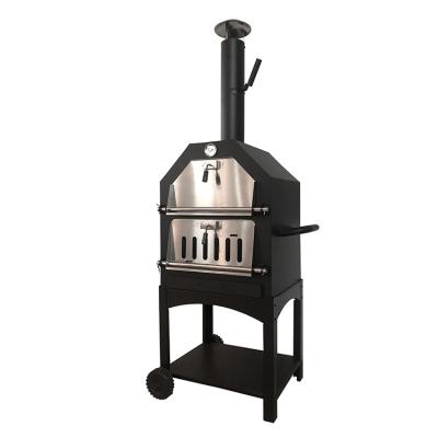 China Freestanding outdoor high end woodfired charcoal pizza adjustable height grill and oven for sale