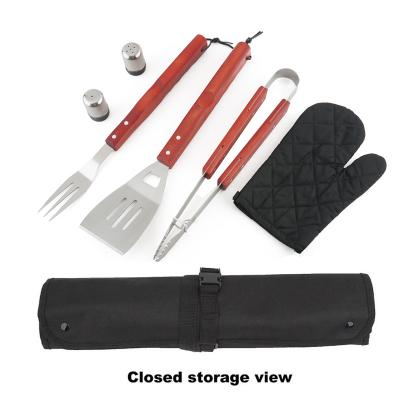 China China Factory Adjustable Size 4 Piece Barbecue Tool Kit With Glove And Apron for sale