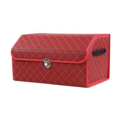 China Best Selling Foldable Car Trunk Bag Box Leather Storage Boxes For Car Trunk for sale