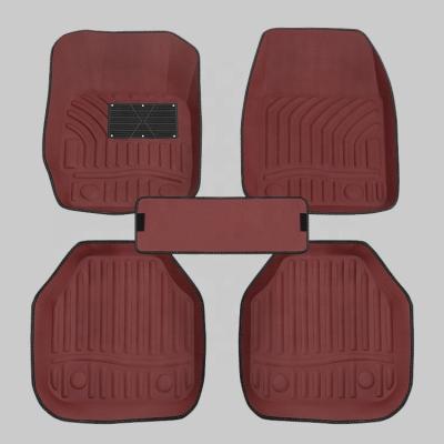 China Fancy 5 Pcs Car Mat Popular Universal Carpet Pvc Best Price Leather Car Floor Mats for sale