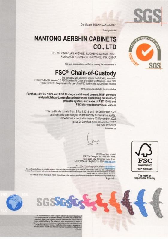 FSC - Nantong Aershin Cabinets Co., Ltd.