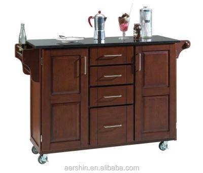 China Modern American Modern Solid Wood Sideboards Kitchen Island With Wheels for sale