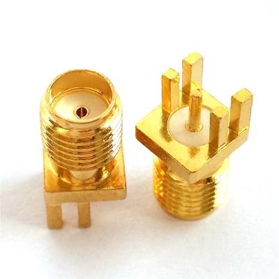 China Communication factory direct SMA-KE*1.2mm rf coax SMA coaxial connector for PCB installation socket antenna side mount for sale