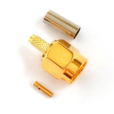 China High Frequency Connector RP-SMA-C-J-1.5 Coaxial Connector RF Communication Pressure Male Connection RG316 174 Wire Copper Material Gold Plated for sale