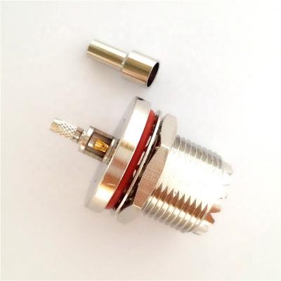 China 50Î © Female Fixed Flange Crimp UHF-C-KY1.5 RG316 174 RF Coaxial Connector M.UHF(SL16) Head Wire Copper Brass Material for sale