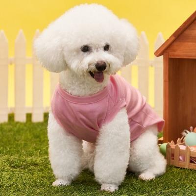 China Stocked Spring Summer Soft Breathable Pet T-shirts Colorful Dog Vests Cotton Thin Skin Dog Apparel for sale