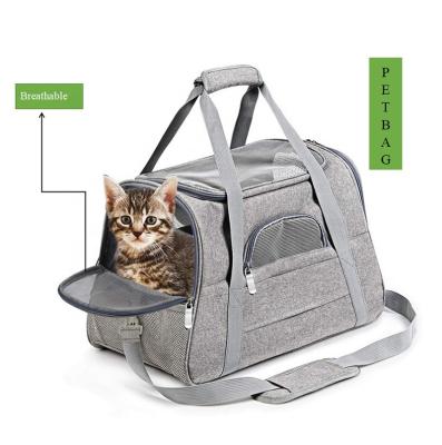 China Net Wear-Resistance Pet Stored Cat Bag Portable Breathable Single Shoulder Pet Bag Side Out Bag Folding Pet Carrier for sale