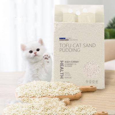 China Flushable Stocked Cat Litter Deodorant Organic Tofu Cat Soils Clump Plant Tofu Cat Litter for sale