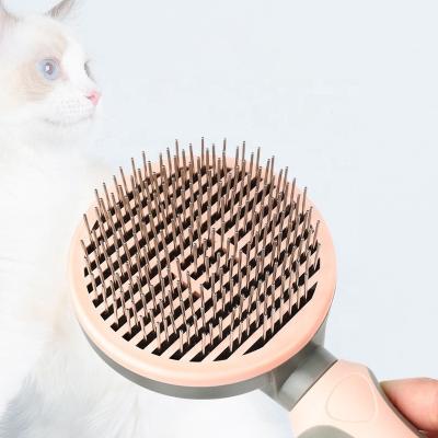 China Self-cleaning Comb Stocked Cat Comb For Cats To Dog Remove Hair Hair Removal Pet Automatic Floating Comb for sale