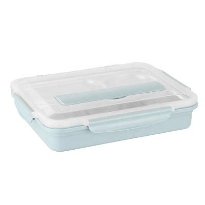 China 304 Stainless Steel Heatable Bento Box 5 Compartment With Cutlery And Soup Bowl Food Container Lunch Box for sale