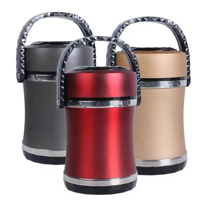 China Fresh Preservation Stainless Steel Vacuum Food Container Thermos Insulated Lunch Box Compartments With Handle for sale