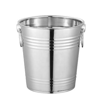 China Best Viable Cheap Selling Double Ring Handles Outdoor Stainless Steel Ice Bucket Champagne Bucket Restaurant Bar for sale