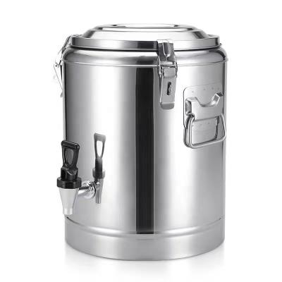 China Kitchen 304 Stainless Steel Heat Preservation Bucket Large Capacity Double Layer Heat Preservation Soup Bucket Optional Faucet for sale