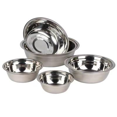 China High Quality Sustainable Round Kitchen Tableware Metal Large Salad Personalized Mix Set Cheap 304 Stainless Steel Bowl for sale