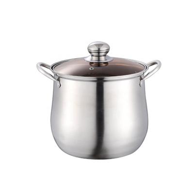 China Sustainable Hot Selling Quality Stainless Steel Stock Pot 22cm Stock Pot With Glass Lid for sale