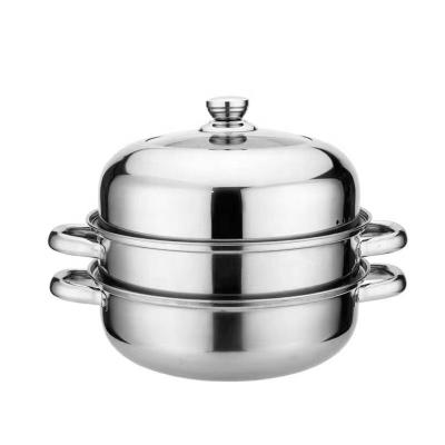 China Sustainable Stainless Steel 28cm Universal Three Layer Steamer Household Double Layer Steamer for sale