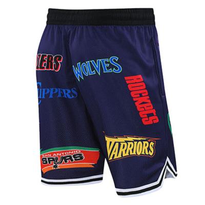 China Antibacterial Custom Basket Ball Shorts Basketball Men Old Fashion Street Wear Blank Net Sublimation Mesh Vshorts Basketball for sale