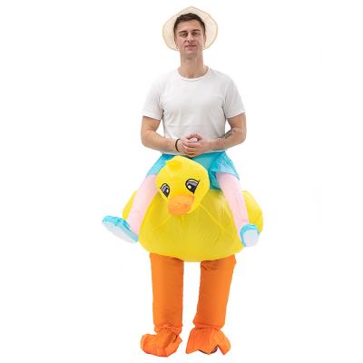 China Inflatable Ride On Halloween Carnival Costume Animal Cosplay Costume Mascot Cosplay Party Inflatable Funny Fancy Dress Blow Up On Duck Costume for sale