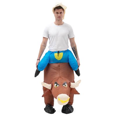 China Halloween Cosplay party cosplay ride on costume explosion costume adult size inflatable cattle costume for sale