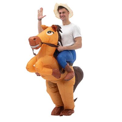 China Cosplay Adult Size Halloween Party Cosplay Ride On Costume Blow Up Costume Inflatable Horse Costume for sale