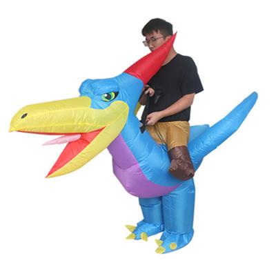 China Halloween Cosplay Party Mascot Costume Blow Up Cosplay Costume Riding On Inflatable Pterosaurs Dinosaur Costume For Adult for sale