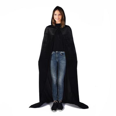 China Party Fun Ready To Ship Adult Children Adult Kids Halloween Robe Cloak Cape Cosplay Unisex Full Black Hooded Costume for sale