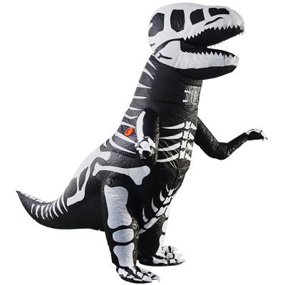 China Realistic Halloween Cosplay Party Kids T-rex Costume Skeleton Jurassic World Dinosaur Costume For Kids for sale