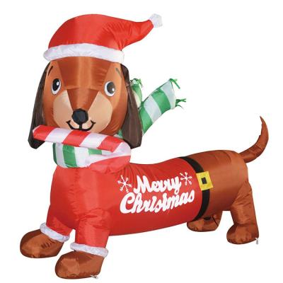 China Christamas decoration christmas yard decorations item led christmas light explosion inflatable cachshund dog for sale