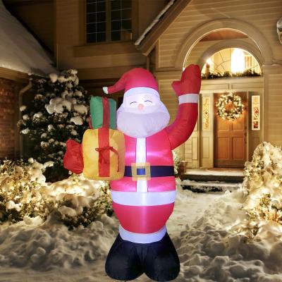 China Outdoor Christamas Decoration Christmas Blow Up Snowman Santa Claus Inflatables Yard Decoration With Led Light for sale