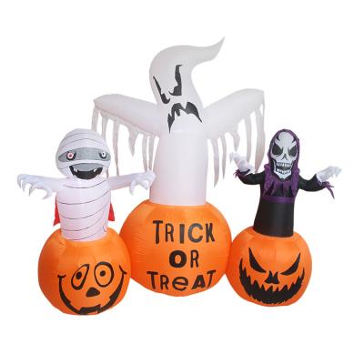 China Polyester Inflatable Outdoor Halloween Mummy Ghost Blow Up Halloween Decoration for sale