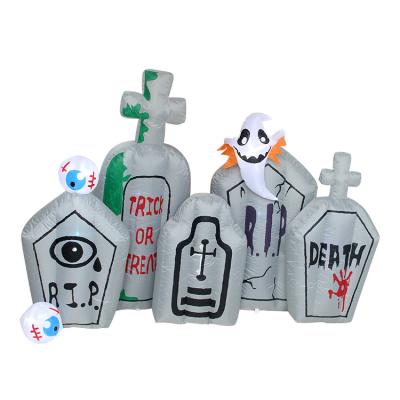 China Outdoor Polyester Inflatable Halloween Tombstone Blow Up Halloween Decoration for sale