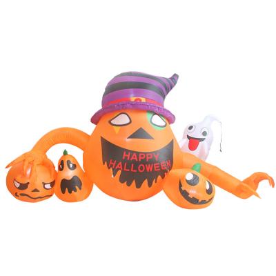 China Outdoor Polyester Inflatable Halloween Pumpkin Blow Up Halloween Decoration for sale