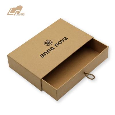 China Recycled Materials Kraft Paper Sliding Drawer Box Packaging Box With Custom Logo for sale