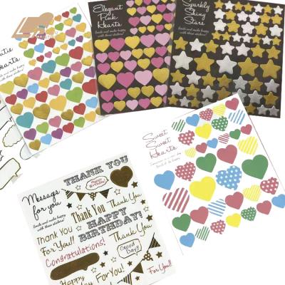 China Adhesive Sticker Decals Pack Set Cute Hear And Star Shaped Foil Planner Decor Decorative Adhesive Sticker For DIY Crafts for sale