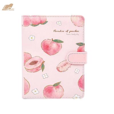 China custom printed a5 printed pu leather notebook diary with gold stamping belly band for sale