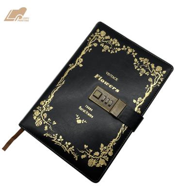 China Custom Printed A5 Hardcover Book Printing High Quality Diary Book Notebook With Lock Stationery for sale