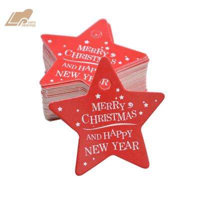 China Sustainable Kraft Paper Christmas Hang Tags Merry Christmas And Happy New Year for sale