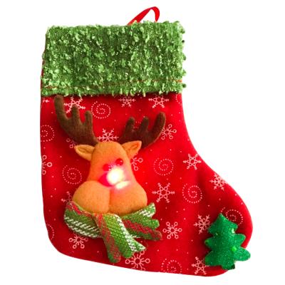 China Christmas Festival Christmas Decoration Gifts Led Christmas Flashing Stocking for sale