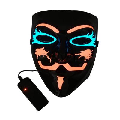 China Regular Glow Music Glow-Fast Light-Slow Party Halloween Light Up Sound Activated Mask Multi Color 3D Screen Mask for sale