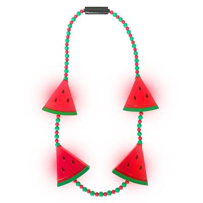 China Fast Flash-Steady Flash-Slow On Party Supplies Watermelon Necklace Multicolor Led Pearl Color Bead Necklace for sale