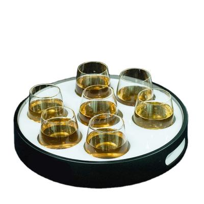 China helm & 2022 Gift Tray Glass Bottle Serving Tray USB Rechargeable Led Flashing Serving Tray for sale