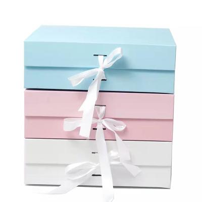 China 2022 Materials 2022 Premium Logo Gift Wig Hair Custom Logo Extension Box Recycled Magnetic Packaging Luxury Paper Box With Ribbon Customized for sale