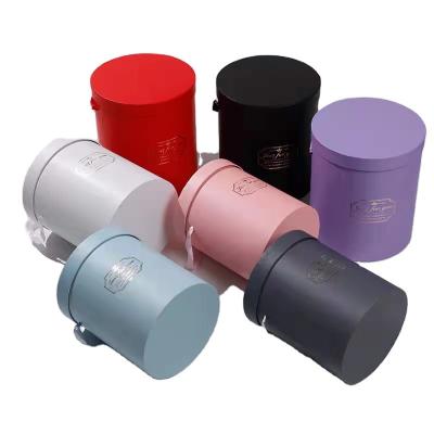 China Recycled Materials Sell Rose Cylinder/Lid Packaging Wedding Gift Box and Rose Flower Packaging Empty Single Low Wholesale Cardboard for Hat Round Tube Box for sale