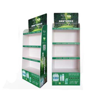 China Product Display Factory Direct Selling Display Racks Cardboard Paper Display Rack High Quality 3-Layer Full Color Printed Shelf for sale