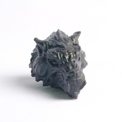 China China Natural Crystal High Quality Hand Carved Black Obsidian Crystal Wolf for sale