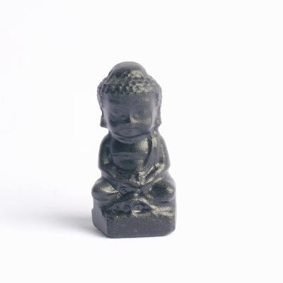 China China Hand Carved Crystal Crafts Black Obsidian Sakyamuni Buddha Crystal for sale