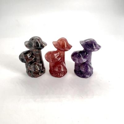 China China Hot Sale Natural Lepidolite Mushroom Crystal Carving Crystal Crafts for sale