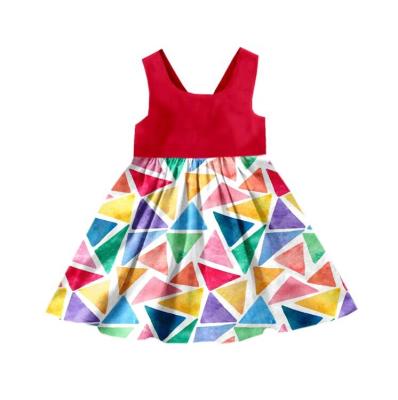 China Latest viable kids ruffle clothing baby cotton dress with big pirouette cidlren dresses for summer wear for sale