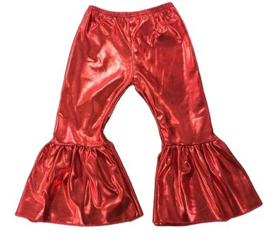 China Breathable Ruffle Red Color Bell Bottom Kids Pants Winter Kid Clothes Manufacture No Moq Kid Clothes for sale